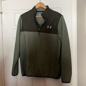 Under Armour, quarter zip, Mens size medium, military green